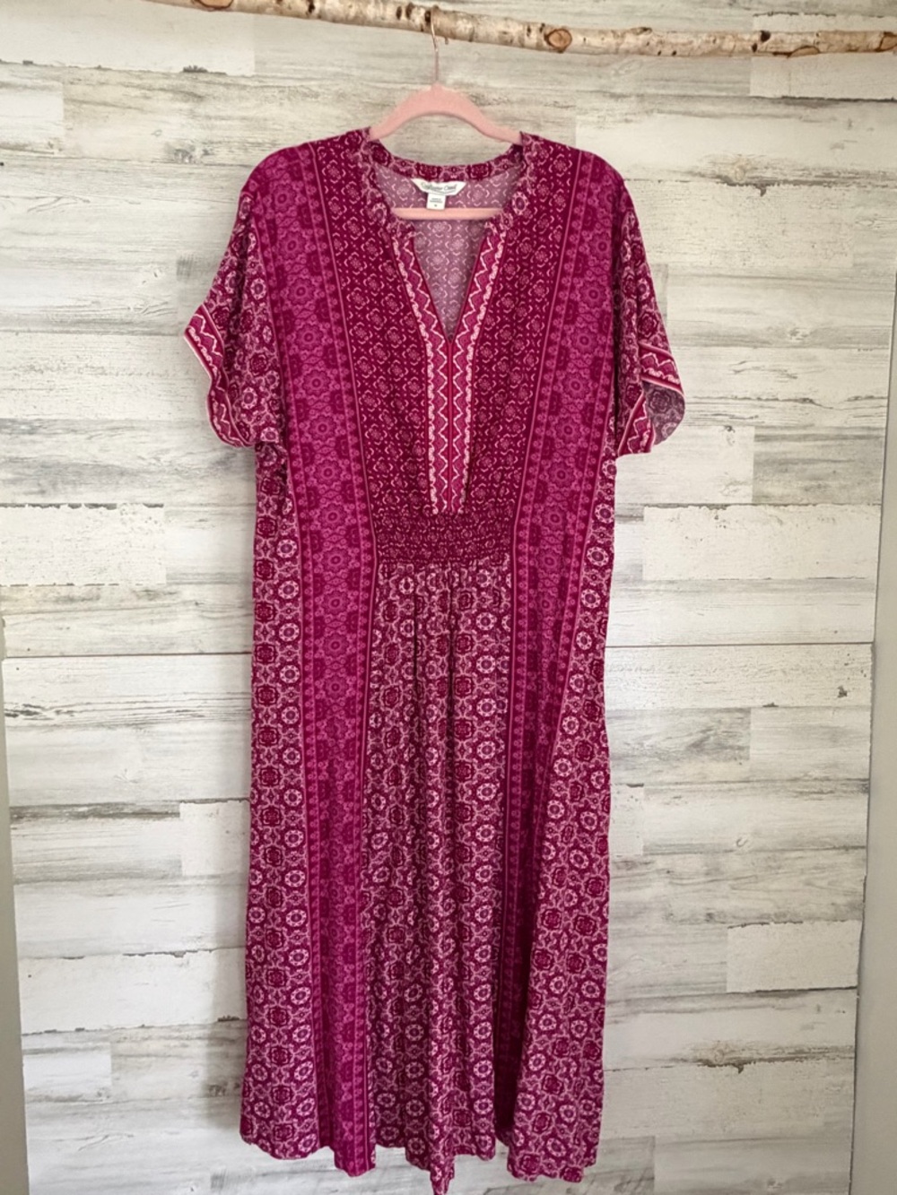 Coldwater Creek Magenta Printed Maxi Dress